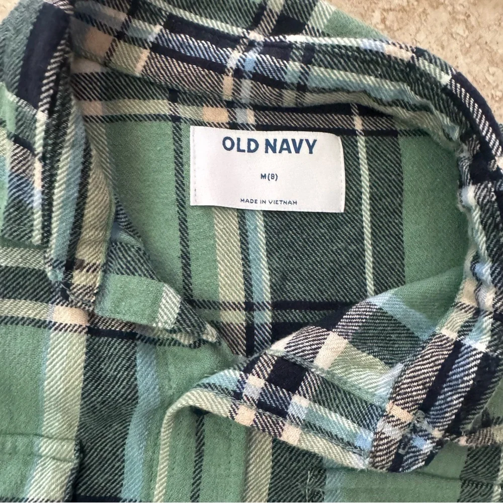 Old Navy Boys Flannel Shirt Bundle Size‎ M 8 Green And Yellow